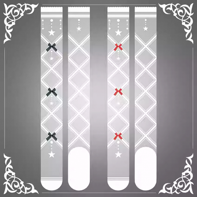 Red/Black Bows Crisscorss Banded Lolita Over Knee Stockings