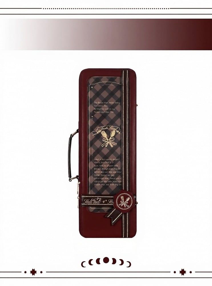 Wine Red 1/4 Scale BJD Bag with Retro Design & Embroidered Details - Salt Tea