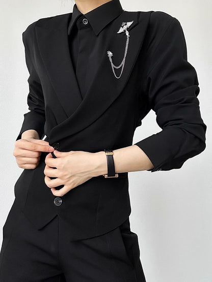 Flat Lolita Long-Sleeve Black with Shirt Ouji Unisex Pointed