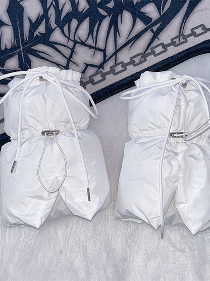 Y2K ショートバージョン ドローストリングカフ レッグウォーマー