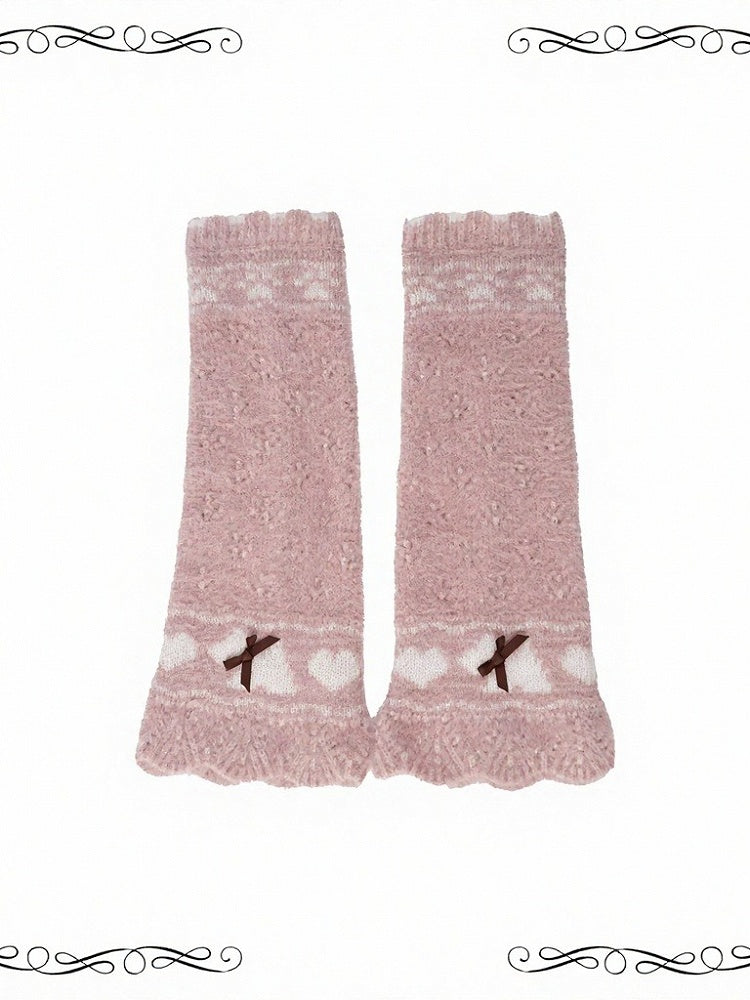 Winter Knitted Leg Warmers in 2 Colors - iris de nuit