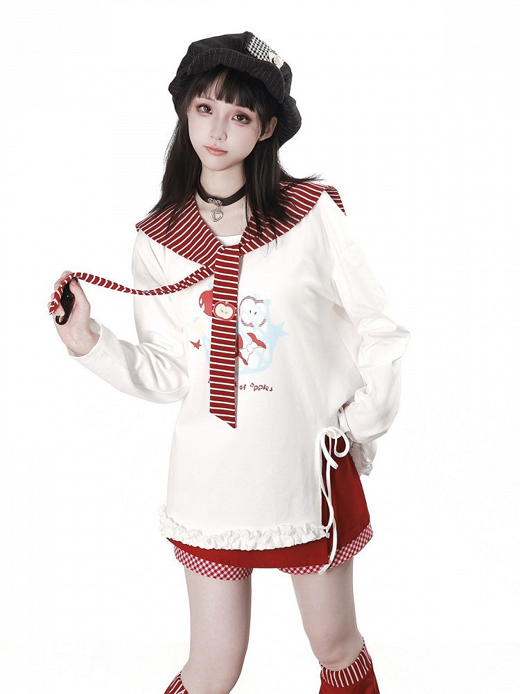 Red Gingham Asymmetric Skort - PINK SAVIOR