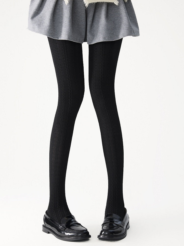 Knit Tights Thermal Cable 4-Color