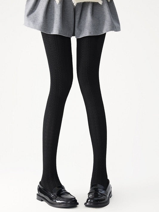 Knit Tights Thermal Cable 4-Color