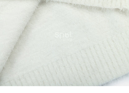 Weißer Pullover mit Pompons-Dekor