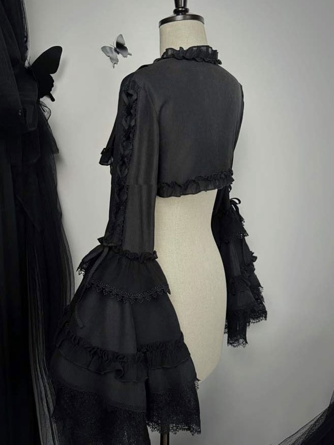 Bell Sleeves Bolero Lolita Layered Black Gothic