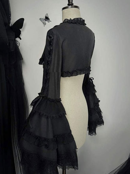 Bell Sleeves Bolero Lolita Layered Black Gothic