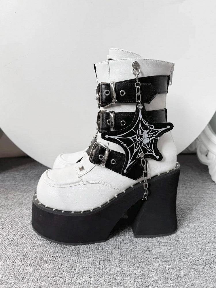 Platform with Punk Boots 11.5cm White Sole
