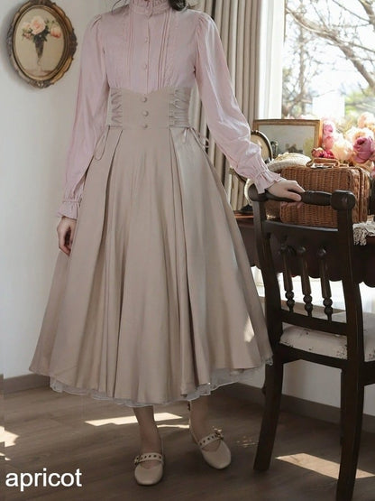 Classic High Waist Skirt with Strap Detail - Tiny Garden
