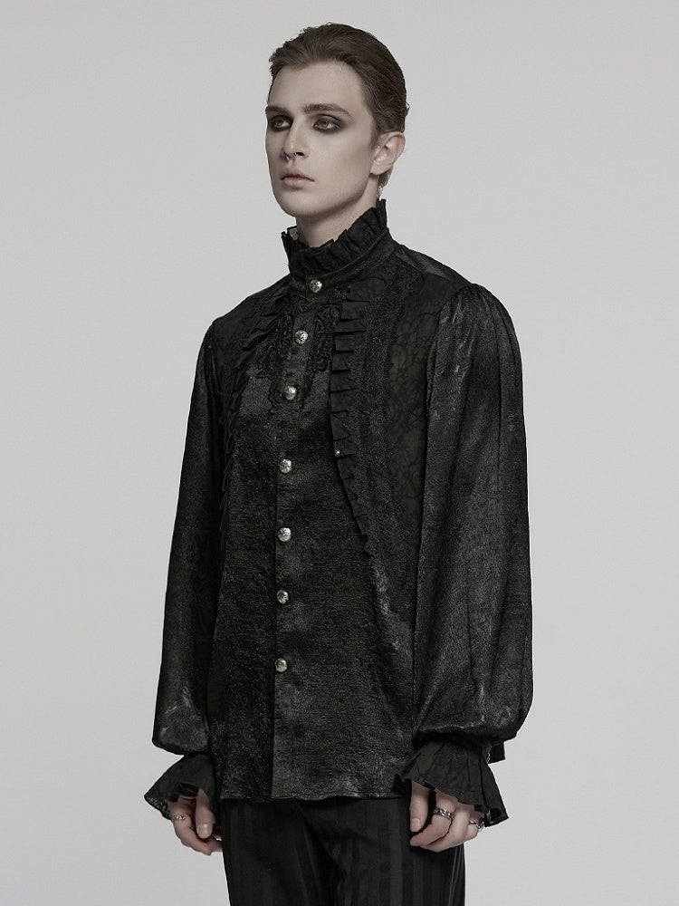 Gothic Black Shirt Glamorous Men's