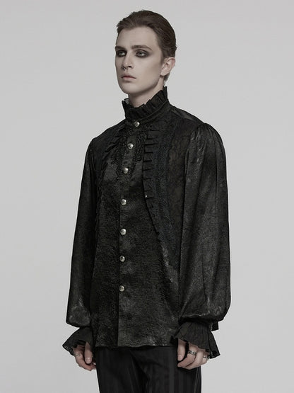 Gothic Black Shirt Glamorous Men's