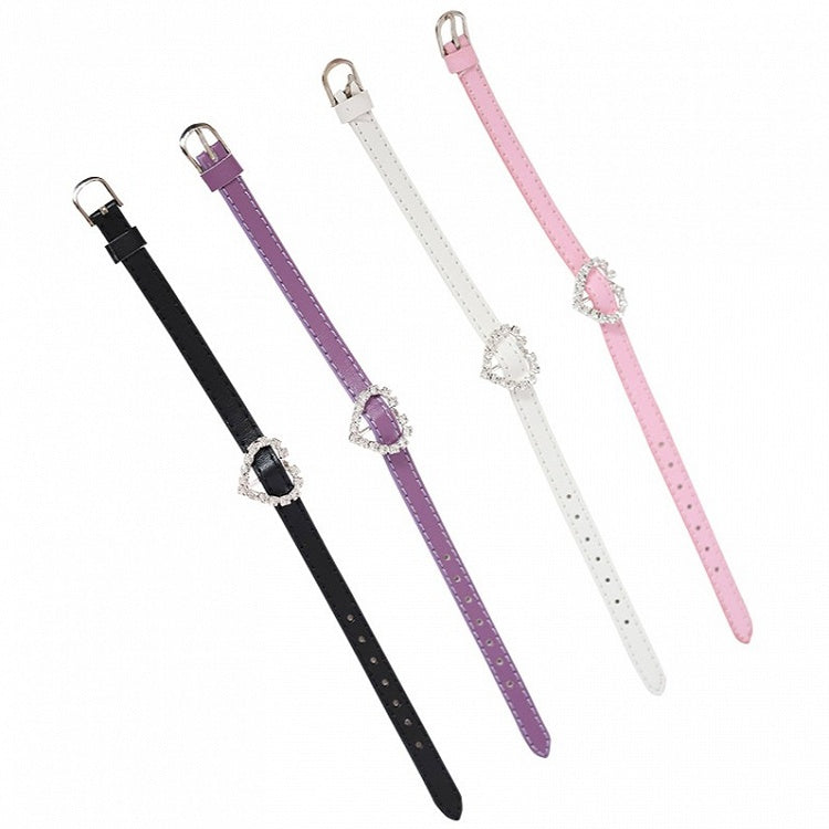 Edgy Rhinestone Color Options 4 Leather Bracelet Sweet Heart