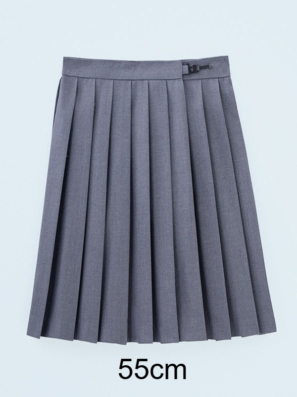 Grey High Waist JK Pleated Skirt - Lan Jian Chuan