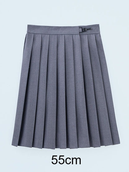 Grey High Waist JK Pleated Skirt - Lan Jian Chuan