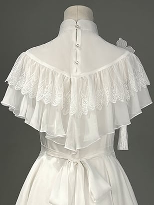 Lace Lolita White with Dress Shawl Classic Hydrangea Print Elegant