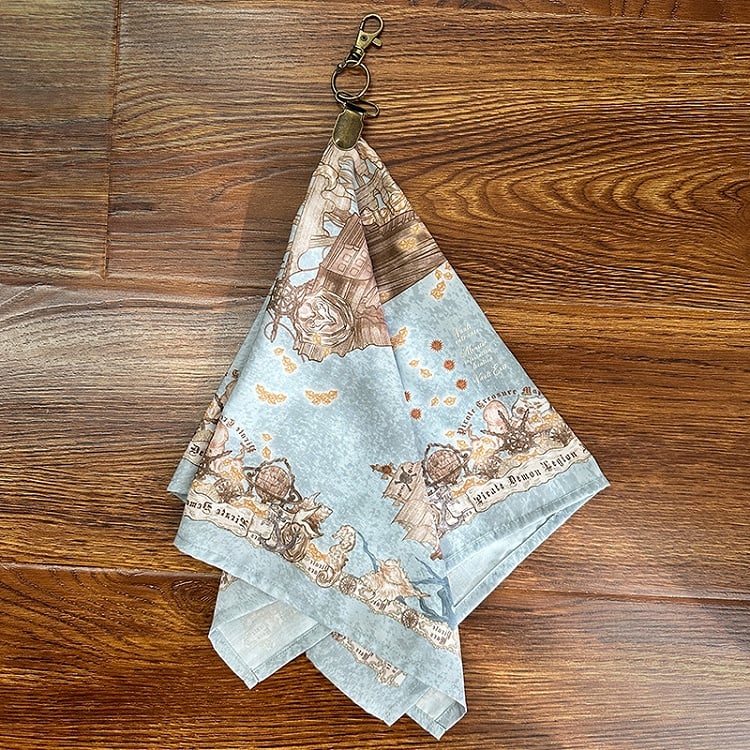 Kerchief Blue White / Red Creamy