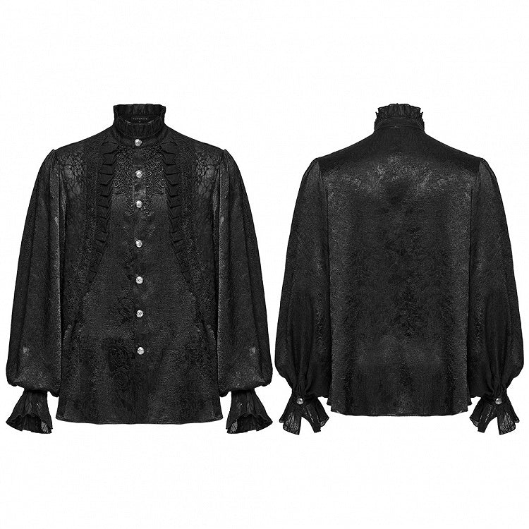Gothic Black Shirt Glamorous Men's