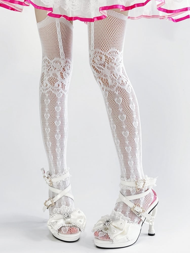 ファッションギャルサンダル ハート型ハイヒール ホワイト