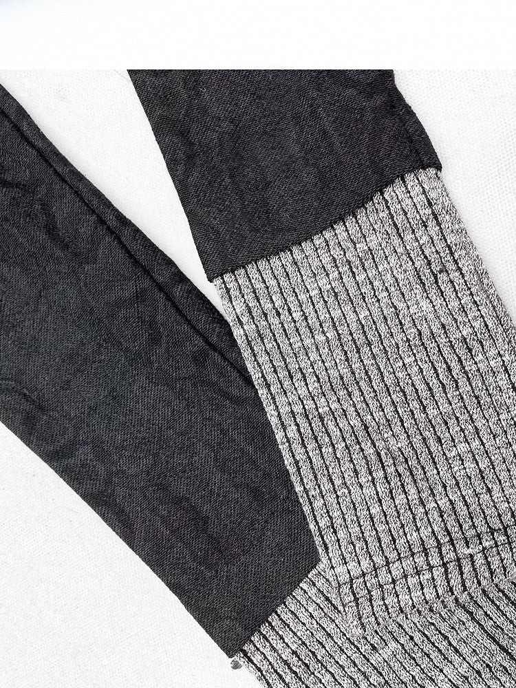 Striped Black Fake Two-Piece Pattern Hoodie Accents Jacket Rhinestone