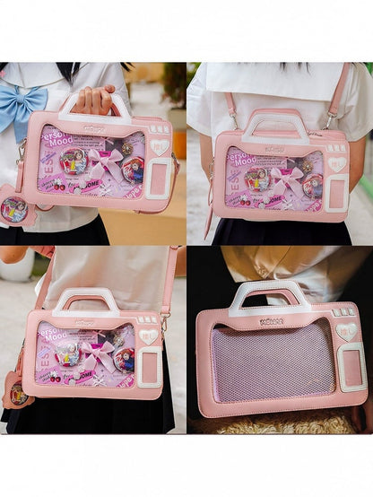4 Colors Camera Theme Kawaii Fashion Transparent Window Ita Bag - mowap