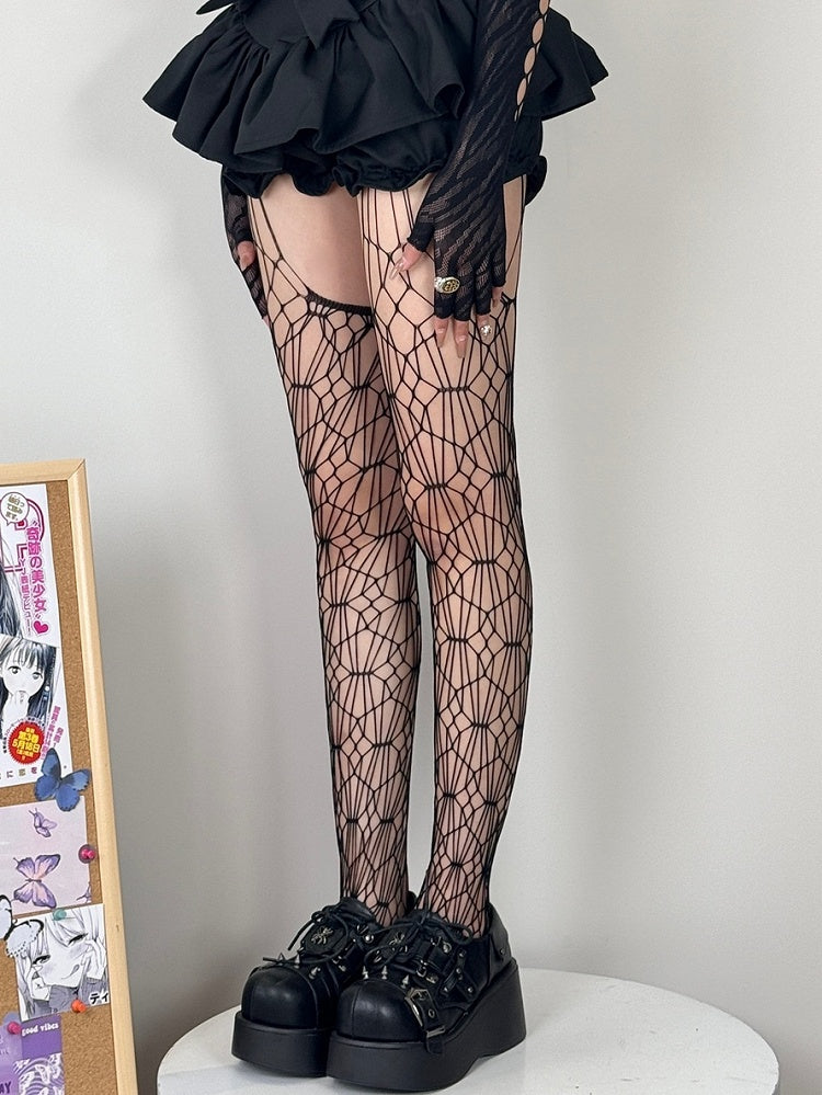 Suspender Black Design Gothic Stockings Cut-out