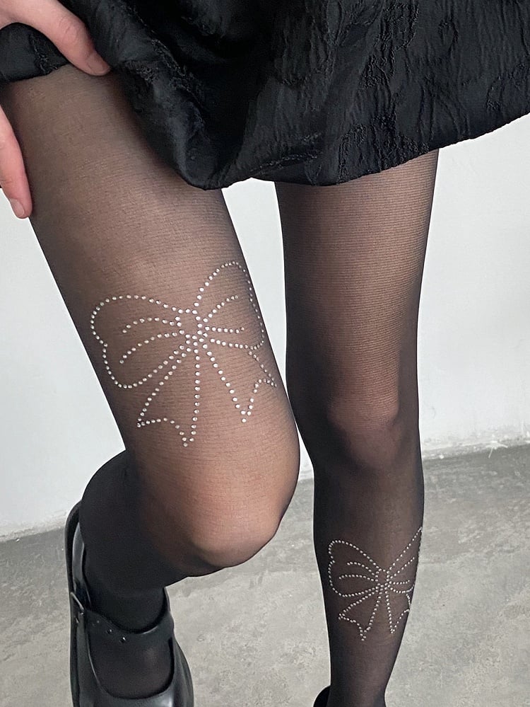 Collants décoratifs à motif de nœud nus: Style (2 Lolita
