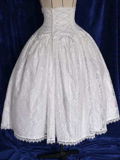 ロリータハイスーパーロングホワイトスカートゴシックバージョンウエスト