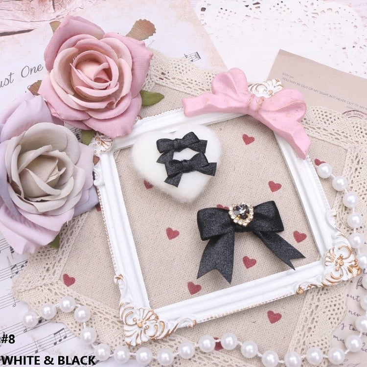 Jirai Plush Heart 10 Options Kei Color Bowknot Hairclips