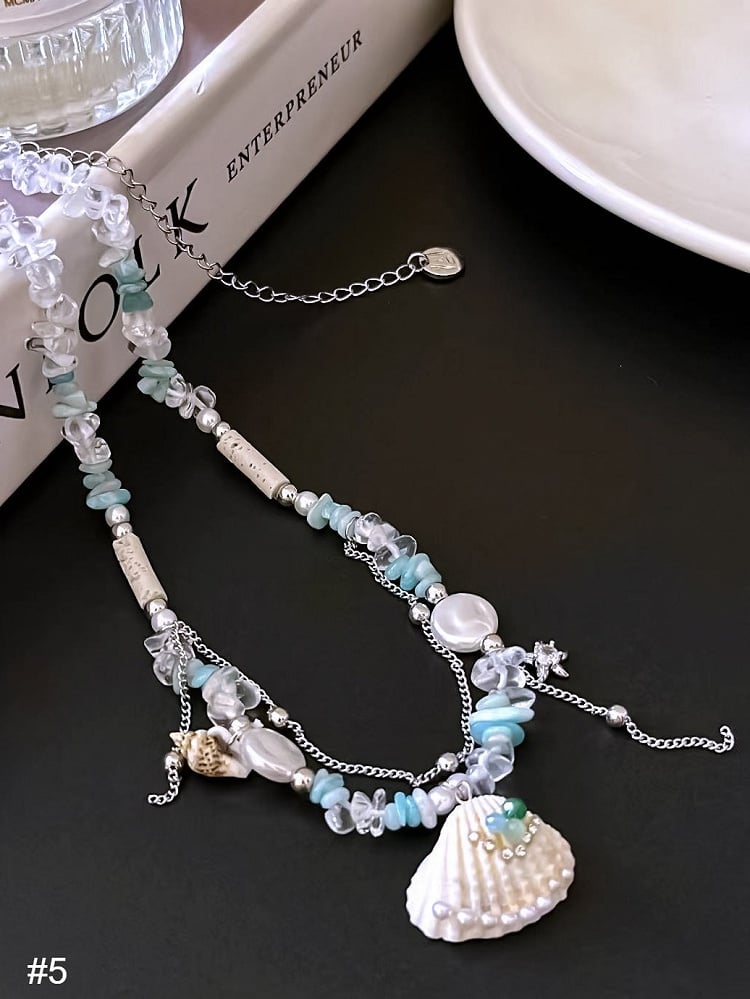 Beaded Shell Pendant Necklace - Kiwi Store