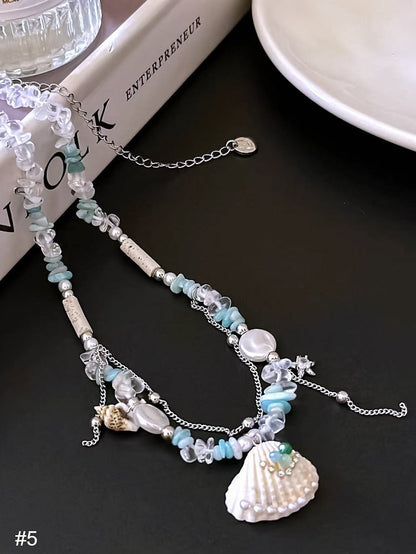 Beaded Shell Pendant Necklace - Kiwi Store