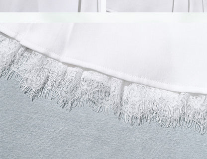 ホワイトレースのローフェアリーゴスプリーツスカート