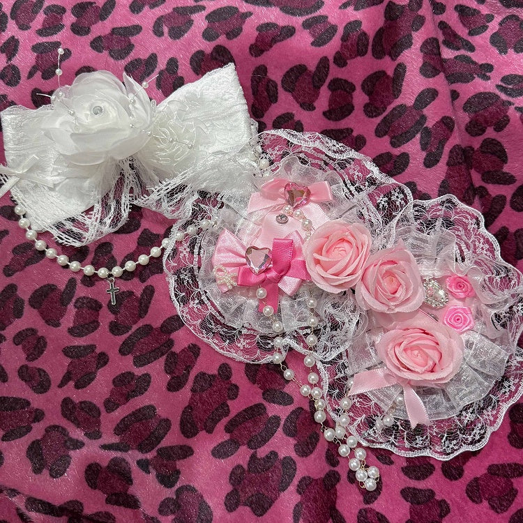 with Fashion Floral Hime Gyaru - Lace Hairclips