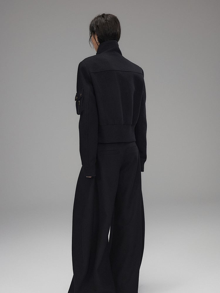 Jacket Closure Black Zip Toggle - Mock Neck Vintage