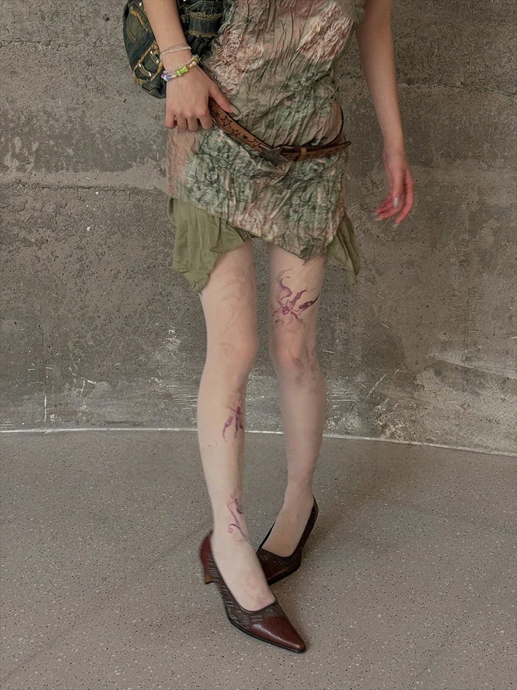 Pantyhose Artistic (Elegant Floral Style) Watercolor