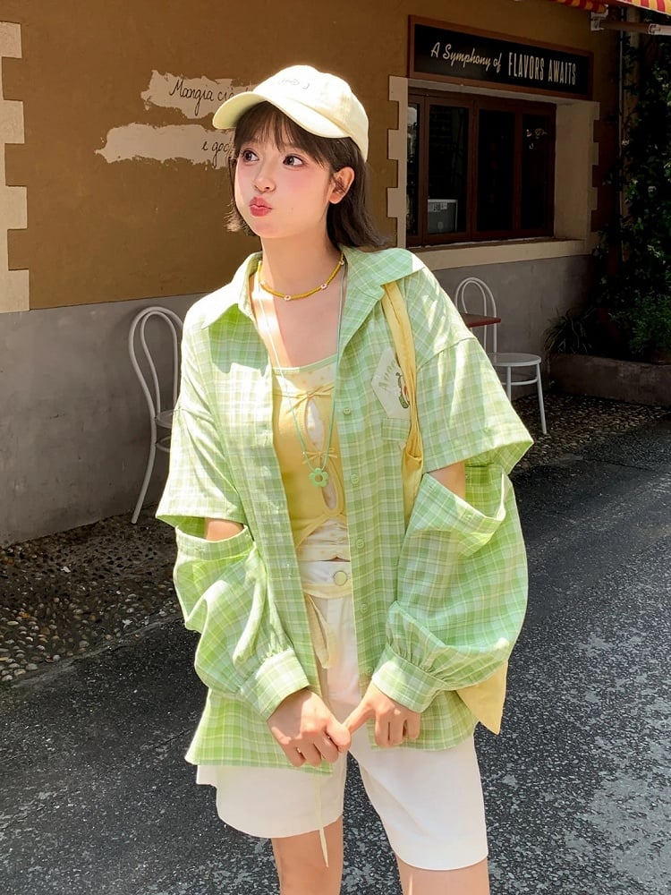 パッド入りカップ付きツーピースキャミソールトップス フェイクイエロー/グリーン/レッド