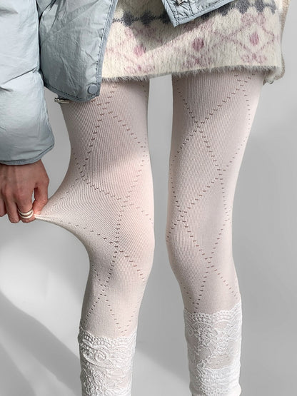 Tights Diamond Patterned Knitted Colors 4