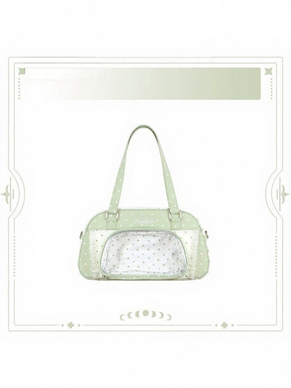 Green Ruffle Polka Dot Ita Shoulder Bag