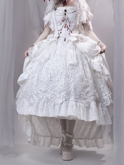 the Bowknot Detachable Platform Lily Mary Embroidery Heel Valley Champagne Janes of High Block