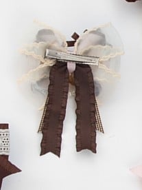 Sweet Pink Tea Lolita Hairclip Bowknot Style Party Brown