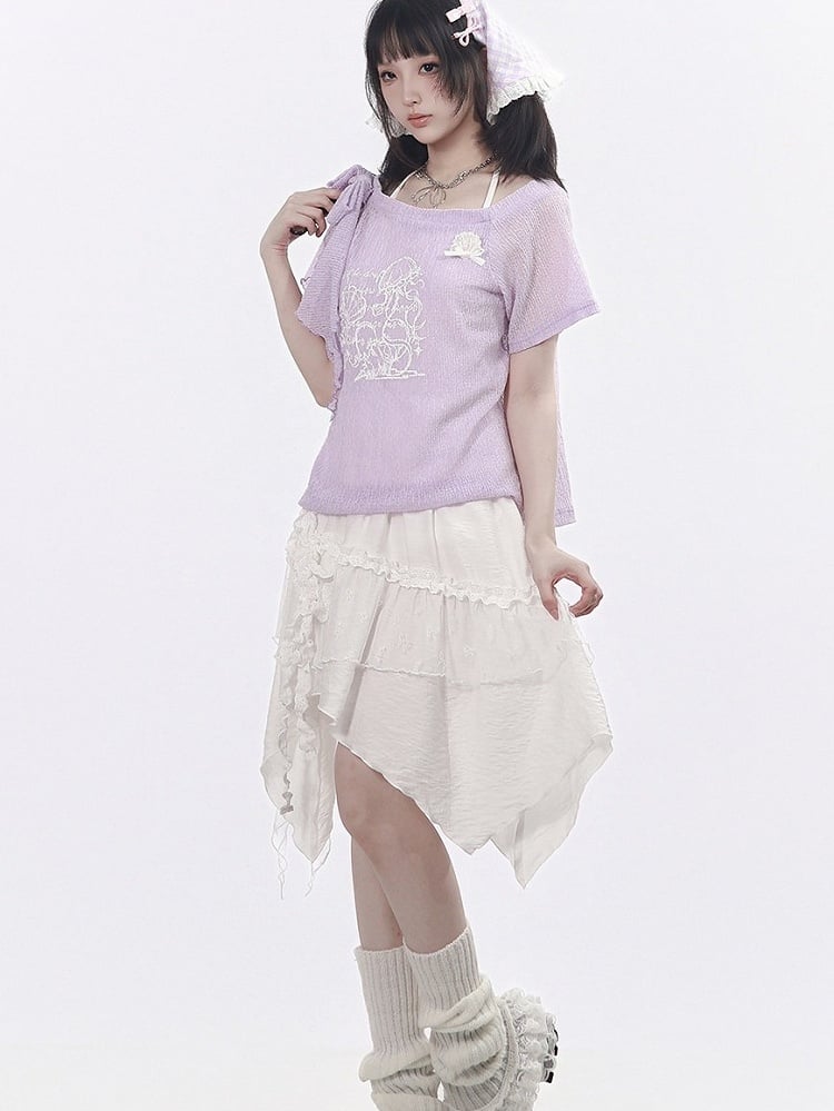 Kawaii 2-Piece Set: Asymmetrical Top & Halter - PINK SAVIOR