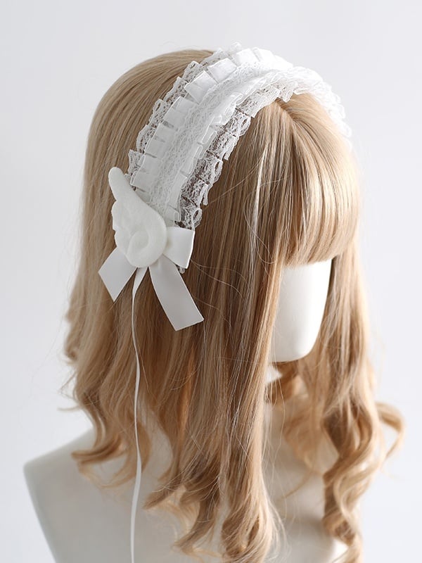 Wing Hairband Colors 5 with Cute Lace Lolita Decorations Bowknot