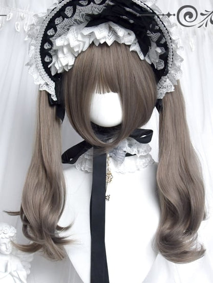 Wigs 22cm Short Air With Grey Straight Bangs