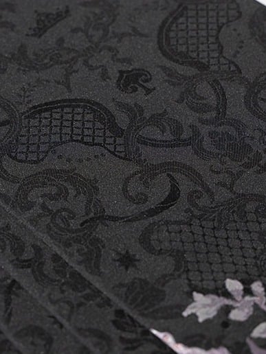 Black Floral Pleated Hanfu Skirt - Yimu Walnut