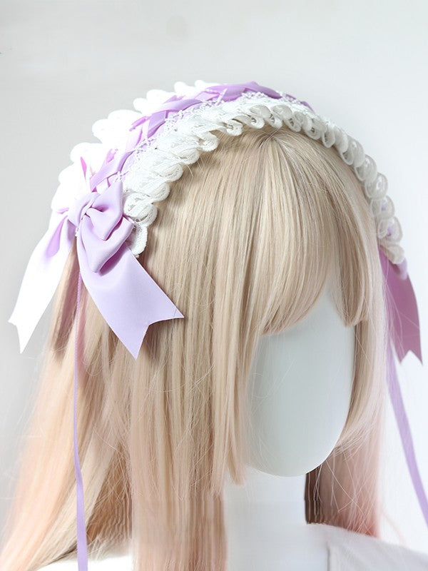 Sweet Lace Bowknot Lolita Options Crossed Color 8 Hairband