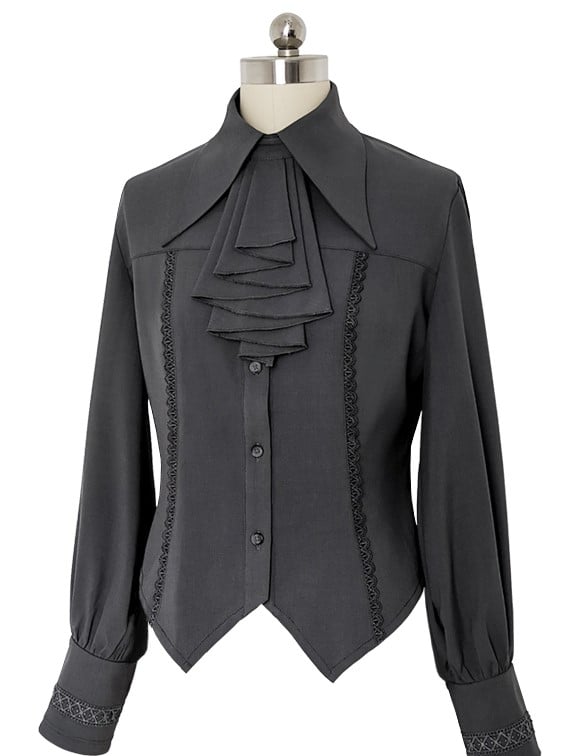 ラム肉ロリータジャボシャツグレー袖王子