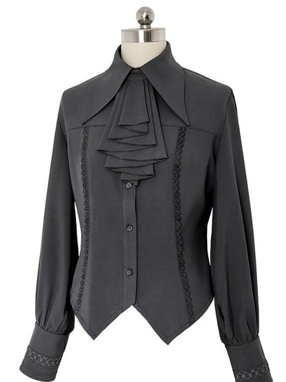 ラム肉ロリータジャボシャツグレー袖王子