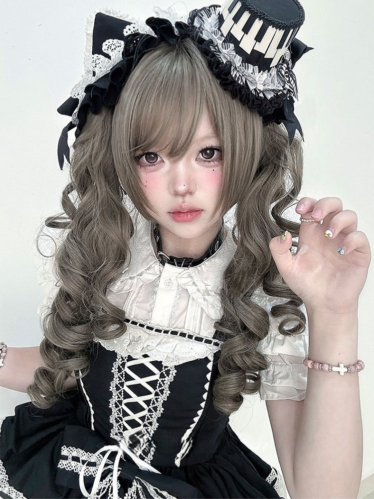 Wig Synthetic Long Clips Double Length With Brown Claw Ponytail 30CM