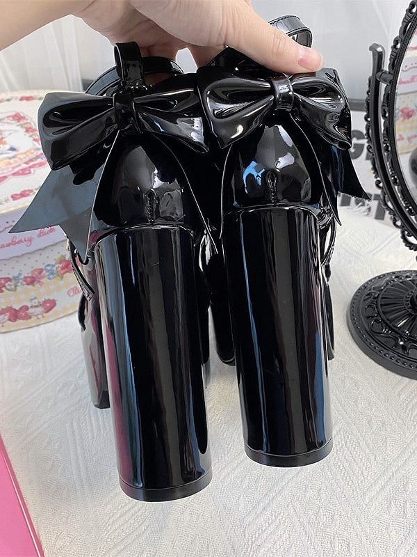 Jane Elegant 12cm with Shoes Black Mary Lolita High-heel Bow Accents Star