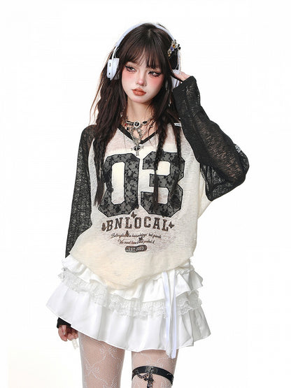 Skirt Tiered White Bowknot Detail