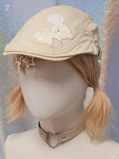 Hat Options Applique Beret Button/Star/Dog 10